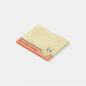 Schattige gepersonaliseerde gele groene en oranje post-it® notes (Schuin)