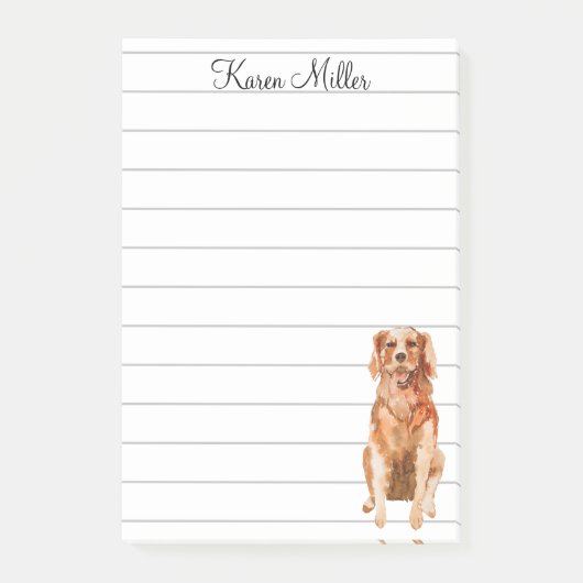 Schattige gepersonaliseerde Golden Retriever  Post-it® Notes (Voorkant)