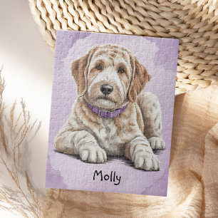 Schattige gepersonaliseerde Goldendoodle Legpuzzel