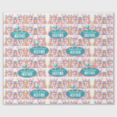 Schattige gepersonaliseerde ijslolly zomer verjaar cadeaupapier (Vlak)