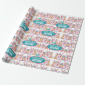 Schattige gepersonaliseerde ijslolly zomer verjaar cadeaupapier (Uitgerold)