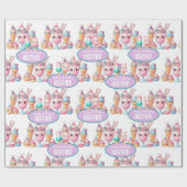 Schattige gepersonaliseerde ijslolly zomer verjaar cadeaupapier (Vlak)