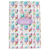 Schattige gepersonaliseerde ijslolly zomer verjaar medium cadeauzakje (Voorkant)