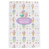 Schattige gepersonaliseerde ijslolly zomer verjaar medium cadeauzakje (Voorkant)