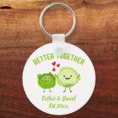 Schattige Gepersonaliseerde Kawaii Kool Valentijns Sleutelhanger (Voorkant)