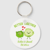 Schattige Gepersonaliseerde Kawaii Kool Valentijns Sleutelhanger (Achterkant)