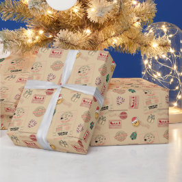 Schattige gepersonaliseerde kerstman bezorging bab cadeaupapier