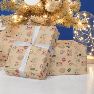 Schattige gepersonaliseerde kerstman bezorging bab cadeaupapier