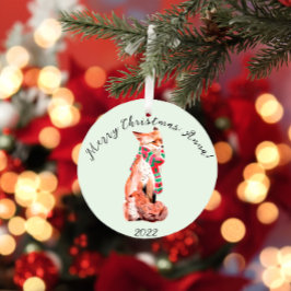 Schattige gepersonaliseerde kerstvos  keramisch ornament