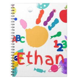 Schattige gepersonaliseerde kinder-ABC-handbeschil Notitieboek