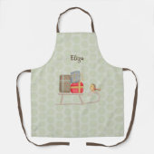 Schattige gepersonaliseerde Nordic Christmas slee Schort (Voorkant)