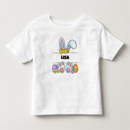 Schattige gepersonaliseerde paashaas kinder shirts (Voorkant)