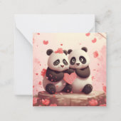 Schattige gepersonaliseerde panda-valentijn notitiekaartje (Voorkant)