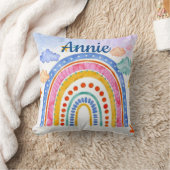 Schattige gepersonaliseerde pastelregenboog kussen (Deken)