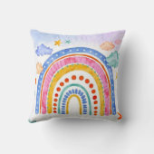 Schattige gepersonaliseerde pastelregenboog kussen (Achterkant)