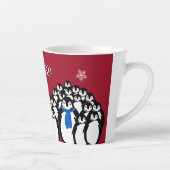 Schattige Gepersonaliseerde Pinguïn Latte Mok (Rechts)