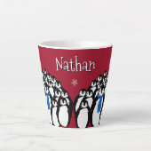 Schattige Gepersonaliseerde Pinguïn Latte Mok (Voorkant)