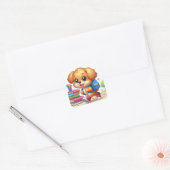 Schattige gepersonaliseerde puppy Sticker (Envelop)