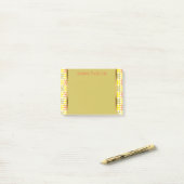 Schattige gepersonaliseerde retro geel oranje groe post-it® notes (Op bureau)