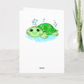 Schattige gepersonaliseerde schildpad-spreuk geluk kaart (Achterkant)