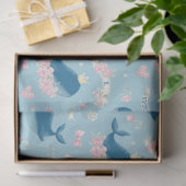 Schattige gepersonaliseerde walvis tissuepapier (Geschenk)