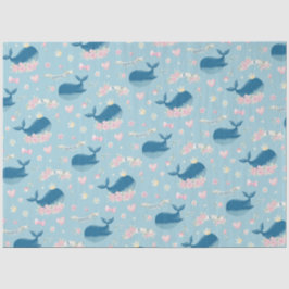 Schattige gepersonaliseerde walvis tissuepapier