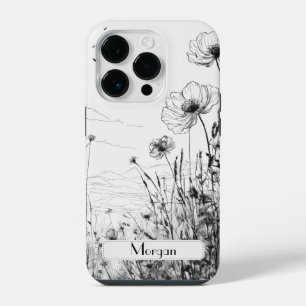 Schattige gepersonaliseerde witte bloem wilde bloe iPhone 14 plus hoesje