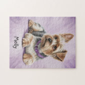 Schattige gepersonaliseerde Yorkie Legpuzzel (Horizontaal)