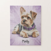 Schattige gepersonaliseerde Yorkie Legpuzzel (Verticaal)
