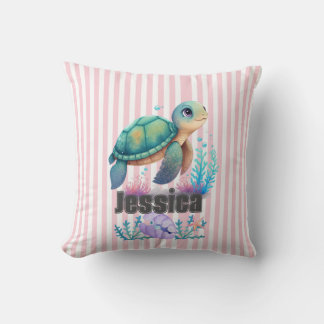Schattige gepersonaliseerde zee schildpad wergkloo kussen