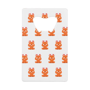 Schattige gepixelde babyhert creditkaart flessenopener