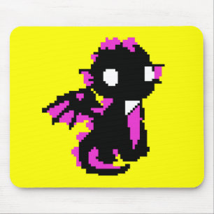 Schattige gepixelde draak baby muismat