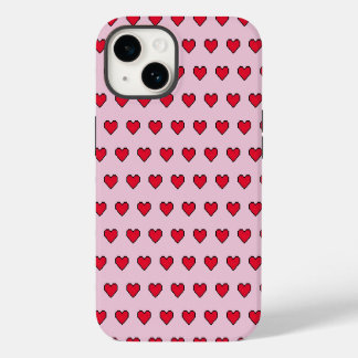 Schattige gepixelde hartvorm iPhone 14 hoesje