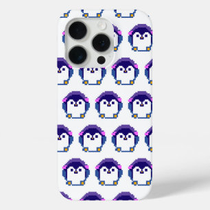 Schattige gepixelde pinguïn baby iPhone 15 pro case