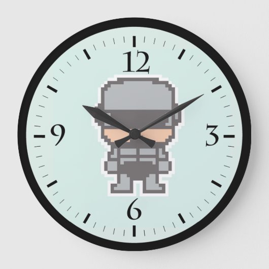 Schattige gepixelde robotCop  Grote Klok (Voorkant)
