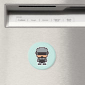 Schattige gepixelde robotCop  Magneet (Insitu (Vaatwasser))