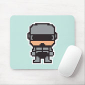 Schattige gepixelde robotCop  Muismat (Met muis)