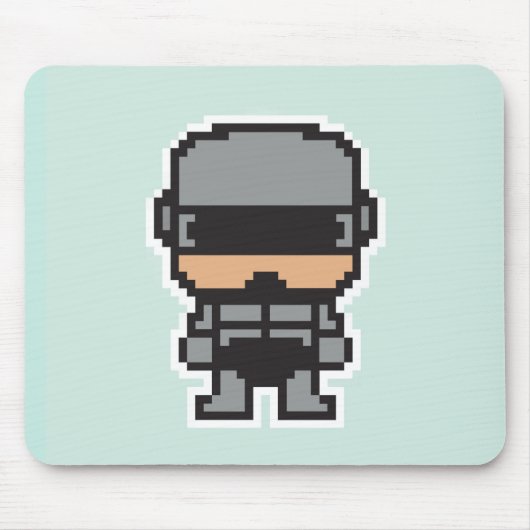 Schattige gepixelde robotCop  Muismat (Voorkant)