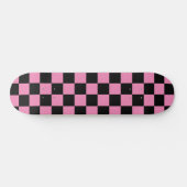 Schattige geruit (geruit) Roze en zwart patroon Persoonlijk Skateboard (Horizontaal)