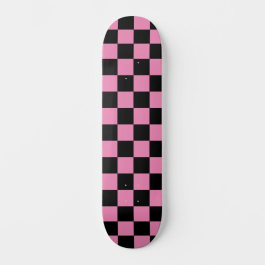 Schattige geruit (geruit) Roze en zwart patroon Persoonlijk Skateboard (Voorkant)