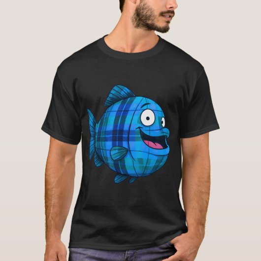 Schattige geruite vis t-shirt (Voorkant)