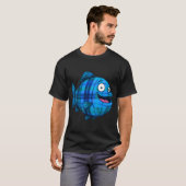 Schattige geruite vis t-shirt (Voorkant volledig)