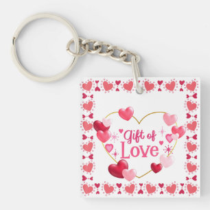 Schattige geschenk van liefde roze hart Valentijns Sleutelhanger