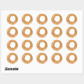 Schattige geschilderd "BAGEL" Ronde Sticker (Vel)