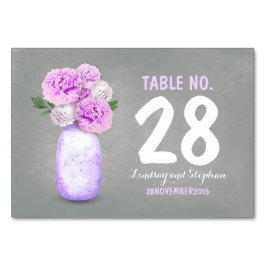 Schattige geschilderde metselaarpot paarse bloemen kaart