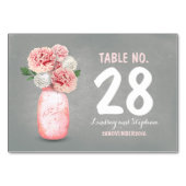 Schattige geschilderde metselaarpot roze bloementa kaart (Voorkant)