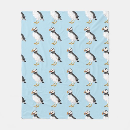Schattige geschilderde puffin fleece deken (Voorkant)