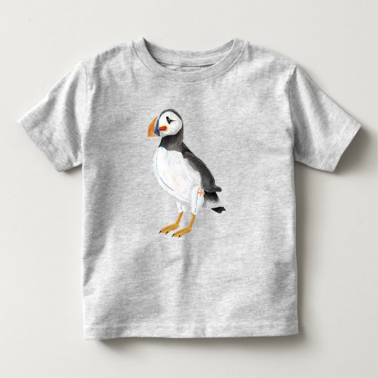 Schattige geschilderde puffin kinder shirts (Voorkant)
