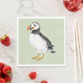 Schattige geschilderde puffin servet (Insitu)