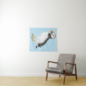 Schattige geschilderde puffin wandkleed (In Situ (horizontaal))